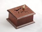 We Wish You a Merry Christmas wind-up music box mahogany