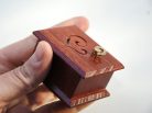We Wish You a Merry Christmas wind-up music box mahogany