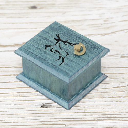  We Wish You a Merry Christmas wind-up music box turquoise