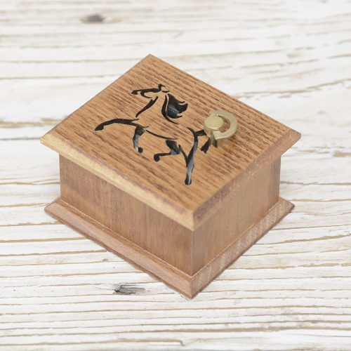 Beethoven Ode To Joy wind-up music box antique pine
