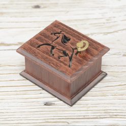 Beethoven Ode To Joy wind-up music box mahogany