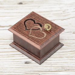 Wedding gift, engagement gift wind-up music box mahogany