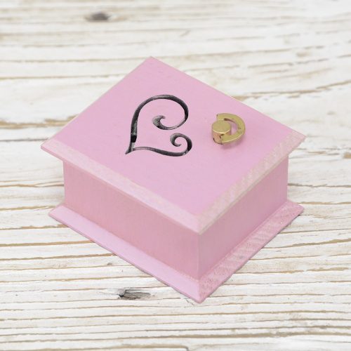 Love Story wind-up music box pink