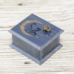 Moon River wind-up music box kitty cat blue