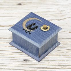 Moon River wind-up music box lovers blue