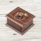 Traditional Hungarian Love Folk Song wind-up music box mahogany