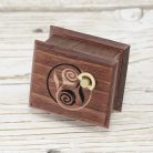 Traditional Hungarian Love Folk Song wind-up music box mahogany